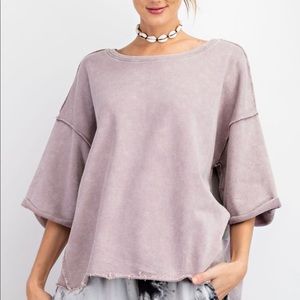 Mini rail Washed Terry knit Boxy Women’s Top